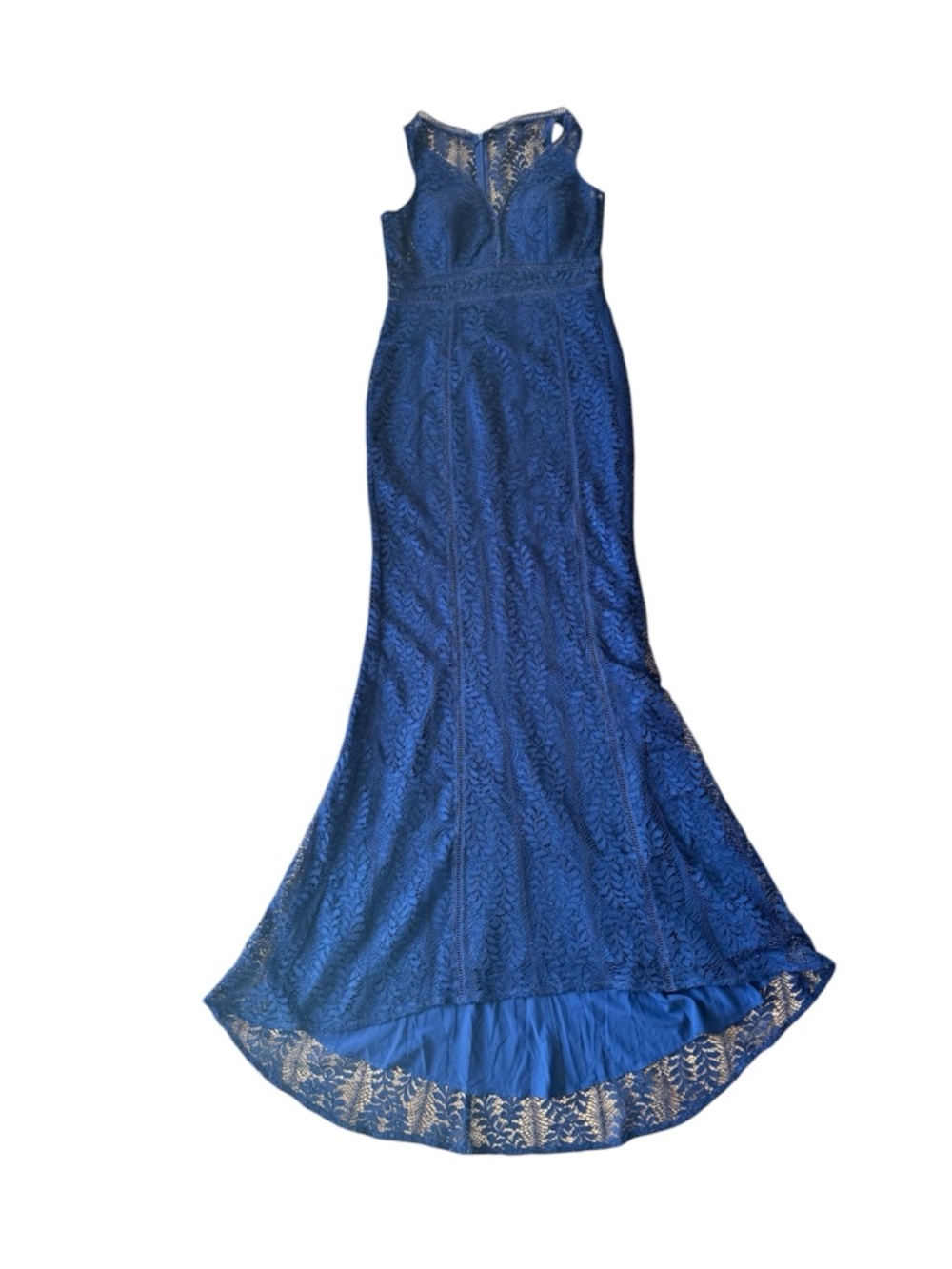 BHLDN Anthropologie Navy Blue Lace Gown Dress Maxi Wedding Guest Event